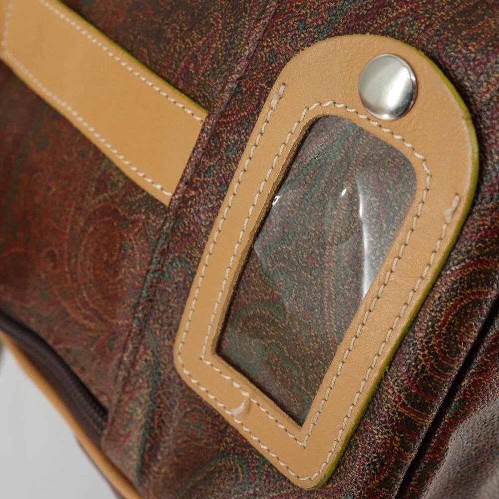 ETRO Paisley Boston Bag PVC 2way Bordeaux Gold Auth am10241 - Picture 9 of 16